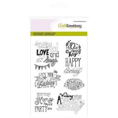CraftEmotions clearstamps A6 - birthday handlettering (Eng) (130501/1258)*