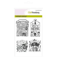 CraftEmotions clearstamps A6 - new home handlettering (Eng) (130501/1259) (AFGEPRIJSD)