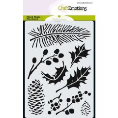 CraftEmotions Mask stencil - xmas florals A6 (185070/0102)* *