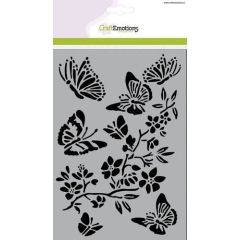 CraftEmotions Mask stencil - vlinders met bloesemtak A5 (185070/1251)*