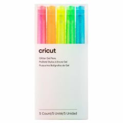 Cricut • Glitter Gel Neon pens 5-pack (Pink, Orange, Yellow, Green, Blue) (2009961)