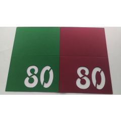 Passepartout kaarten met cijfer 80 groen (AFGEPRIJSD)