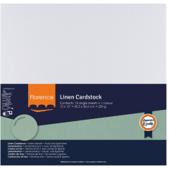 Florence - Linnenkarton - 250g - 30,5x30,5cm - White - 10x (2822-097)