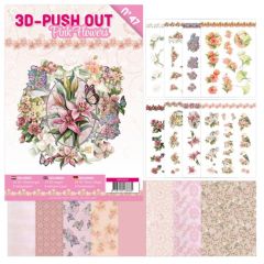 3D Push-Out Book 47 - Pink Flowers (3DPO10047)