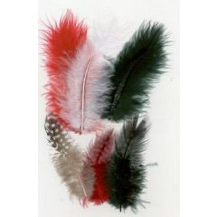 Marabou&Guinea veren mix rood/zwart 18 ST (12229-2901)