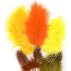 Marabou&Guinea veren mix oranje/geel 18 ST (12229-2905)