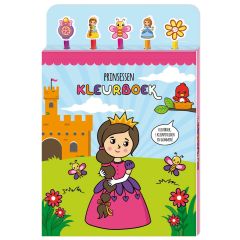 Kleurboek met 5 potloden en gummen - Prinsessen