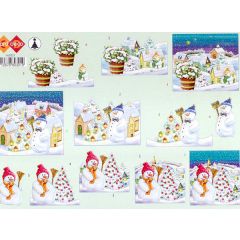 3D Knipvel - Card Deco - Sneeuwpoppen