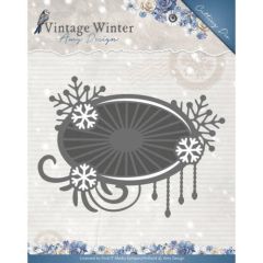 Die - Amy Design - Vintage Winter - Snowflake Swirl Label (AFGEPRIJSD)