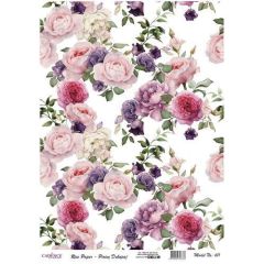 Cadence rijstpapier vintage rozen roze en lila Model No: 611 *