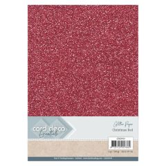 Card Deco Essentials Glitter Paper Christmas Red (CDEGP019)