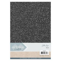 Card Deco Essentials Glitter Paper Black (CDEGP021)