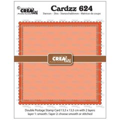 Crealies • Snijmal Dubbele Kaart Postzegel Vierkant (CLCZ624) *