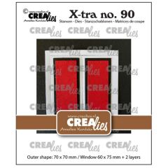 Crealies • Xtra Vierkant Raam met Luikjes (CLXTRA90) *
