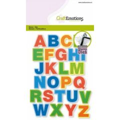 CraftEmotion Impress stamp Die - alfabet hoofdletters Card 10,5x14,8cm - 21mm (115633/3407)*