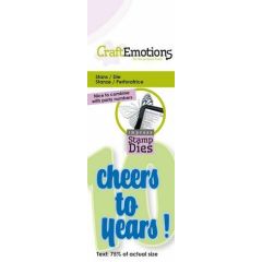 CraftEmotion Impress stamp Die - tekst: cheers to __ years! (EN) Card 5x10cm - 8 cm (115633/3162)*