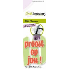 CraftEmotion Impress stamp Die - tekst proost op jou! (NL) Card 5x10cm - 8 cm (115633/3141)*