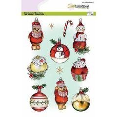 CraftEmotions clearstamps A5 - Kerstballen sneeuwpop - beer GB Dimensional stamp (130501/3014) (AFGEPRIJSD)