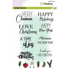CraftEmotions clearstamps A5 - Text Christmas cards (Eng) GB Dimensional stamp (130501/3017) (AFGEPRIJSD)