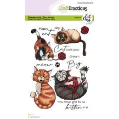 CraftEmotions clearstamps A6 - Cats 1 Carla Creaties (130501/1582) *