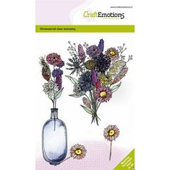CraftEmotions clearstamps A6 - Droogbloemenvaas 2 GB Dimensional stamp  (130501/1339) (AFGEPRIJSD)