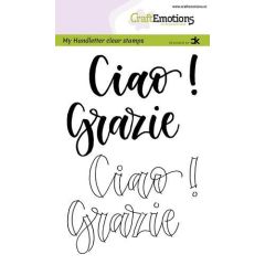 CraftEmotions clearstamps A6 - handletter - Ciao - Grazie (IT) Carla Kamphuis (130501/1883)*