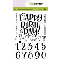 CraftEmotions clearstamps A6 - handletter - Happy Brithday & numbers (Eng) Carla Kamphuis (130501/2206)  *