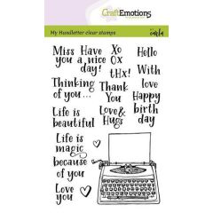 CraftEmotions clearstamps A6 - handletter - typewriter quotes (Eng) Carla Kamphuis (02-20) (130501/1820)*