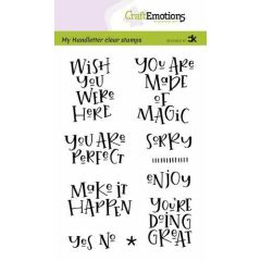 CraftEmotions clearstamps A6 - handletter - Wish you were here (Eng) Carla Kamphuis (130501/2205)*