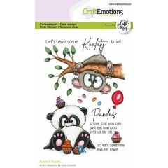 CraftEmotions clearstamps A6 - Koala & Panda (EN) Carla Creaties (130501/1563)