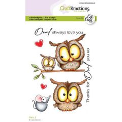 CraftEmotions clearstamps A6 - Owls 2 Carla Creaties (130501/1579) *