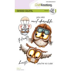 CraftEmotions clearstamps A6 - Owls 3 Carla Creaties (130501/1580) *