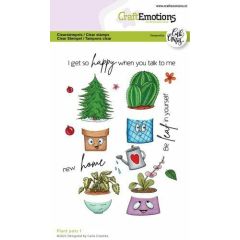 CraftEmotions clearstamps A6 - Plant pots 1 (EN) Carla Creaties (130501/1555)*