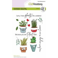 CraftEmotions clearstamps A6 - Plant pots 2 (EN) Carla Creaties (130501/1556)*