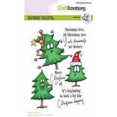 CraftEmotions clearstamps A6 - Xmas trees 2 (Eng) Carla Creaties (AFGEPRIJSD)