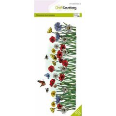 CraftEmotions clearstamps Slimline - Wilde bloemen GB Dimensional stamp (130501/4106)*