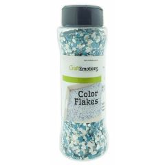 CraftEmotions Color Flakes - Graniet Aqua blauw Wit Paint flakes (802500/0030)