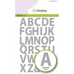 CraftEmotions Die - alfabet hoofdletters basic Card 12x20,5cm 40mm (AFGEPRIJSD)