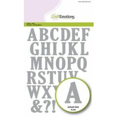 CraftEmotions Die - alfabet hoofdletters Card 12x20,5cm 40mm (AFGEPRIJSD)