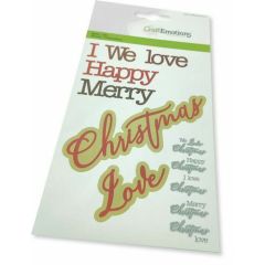 CraftEmotions Die - tekst Christmas Love Card 10,5x14,8cm (AFGEPRIJSD)