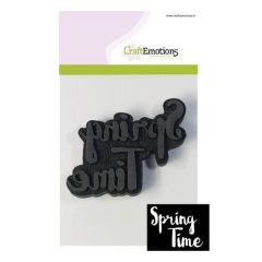 CraftEmotions Foam stamp tekst Spring Time 90mm x 70mm (130600/0103) (AFGEPRIJSD)
