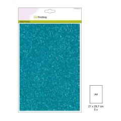 CraftEmotions glitterkarton 5 vel turquoise +/- 29x21cm 220gr*