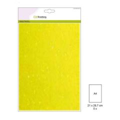 CraftEmotions glitterpapier 5 vel neon geel +/- 29x21cm 120gr (001290/0220)*