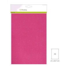 CraftEmotions glitterpapier 5 vel Neon Roze +/- 29x21cm 120gr (001290/0135)
