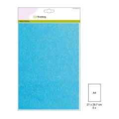 CraftEmotions glitterpapier 5 vel regenboog blauw +/- 29x21cm 120gr*