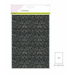 CraftEmotions glitterpapier 5 vel zwart +/- 29x21cm 120gr (001290/0170)