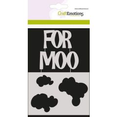 CraftEmotions Mask stencil - Tekst FOR MOO (EN) Carla Creaties (185070/0208) *