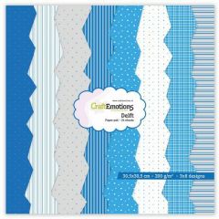 CraftEmotions Paper pad Delft - blauw 24 vl 30,5x30,5cm 12 inch (118040/3001)