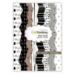 CraftEmotions Paper pad New York - bruin 24 vl A5 14,8x21CM (118040/2003)