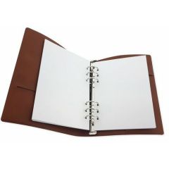 CraftEmotions Ringband Planner - voor papier A5-148x210mm - Cognac bruin PU leather - Paper not included *